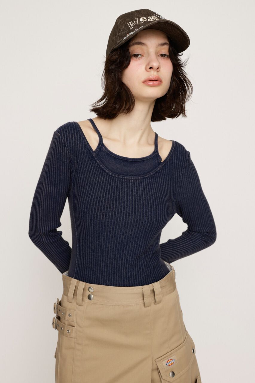 SLY「LAYER WASHED KNIT トップス」|ニット・セーター|