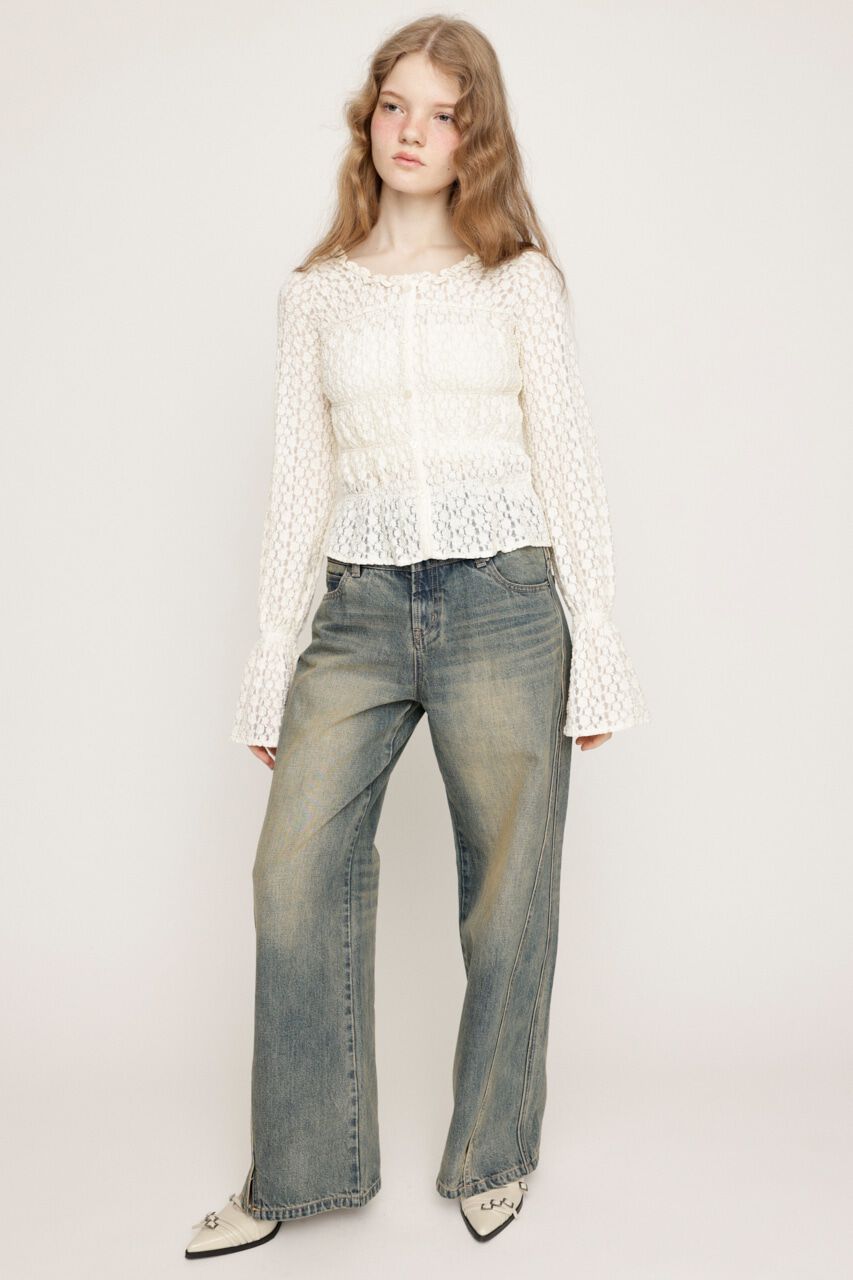 SLY「PUFFY SHIRRING CUT トップス」|Tシャツ・カットソー|