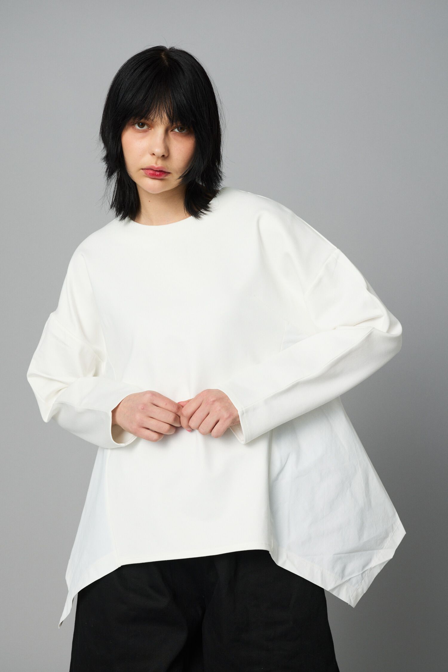 HeRIN.CYE「Ponte docking flare tops」|Tシャツ・カットソー|WHT