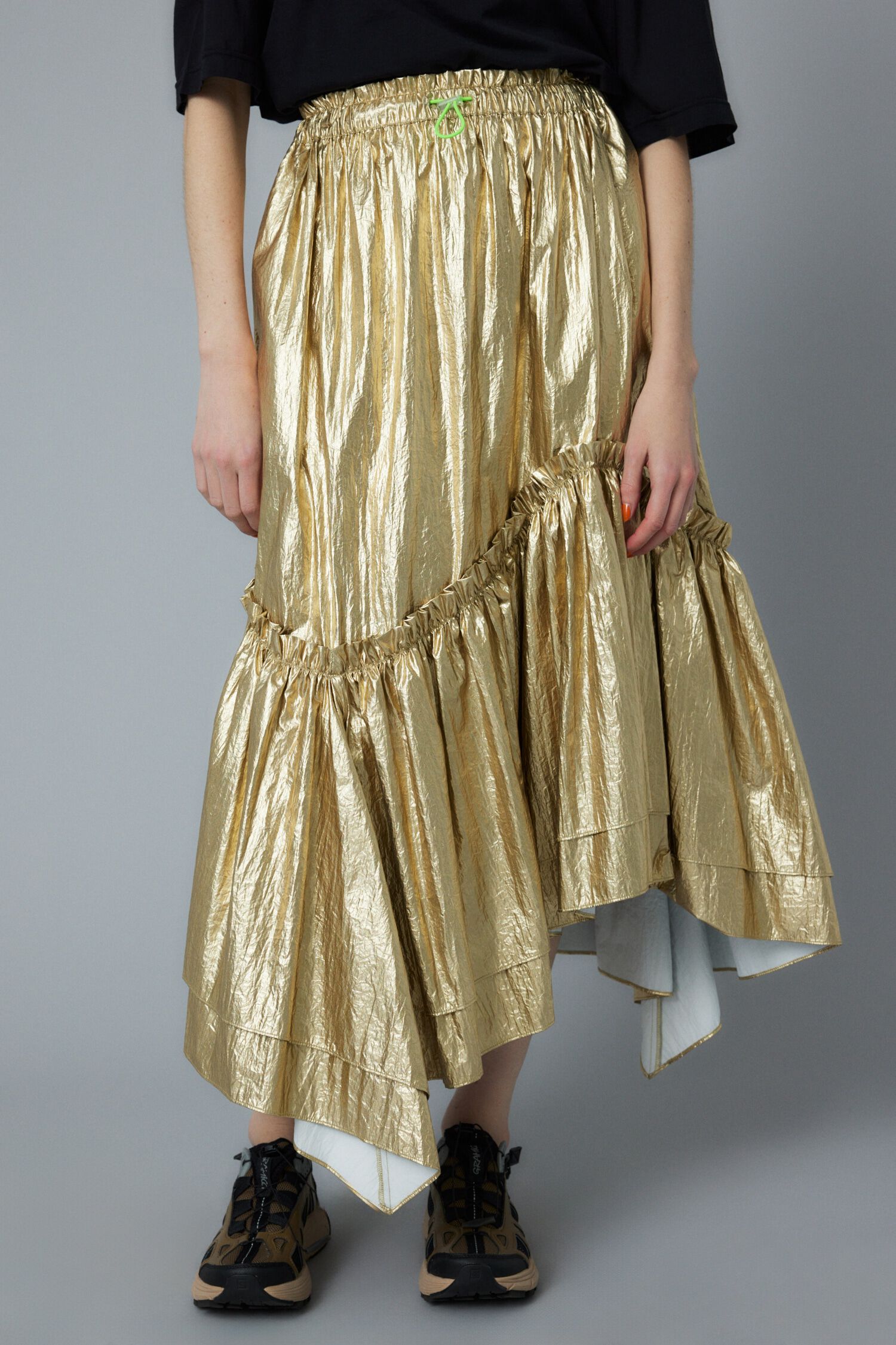 HeRIN.CYE「Metallic long skirt」|スカート|GLD