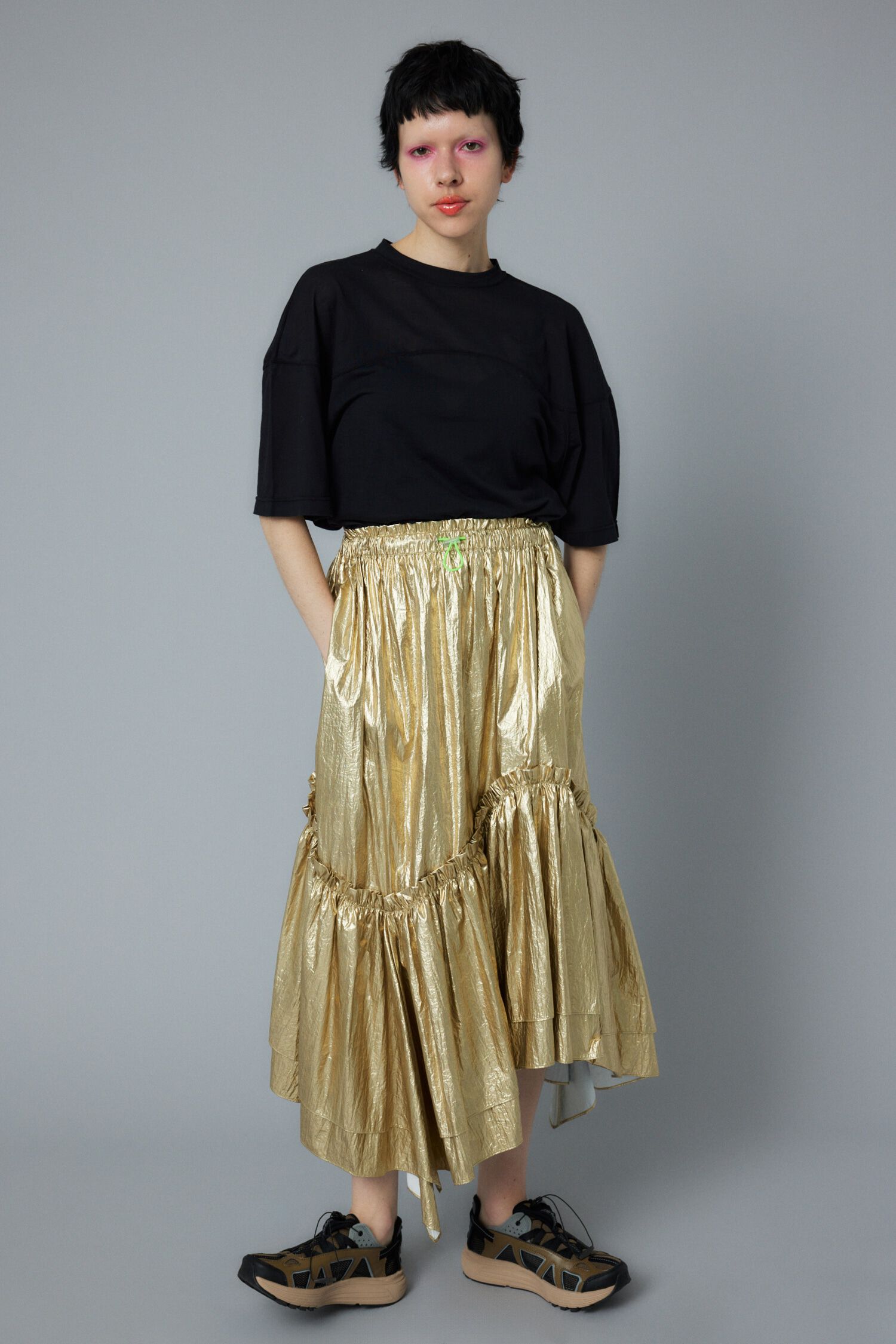 HeRIN.CYE「Metallic long skirt」|スカート|