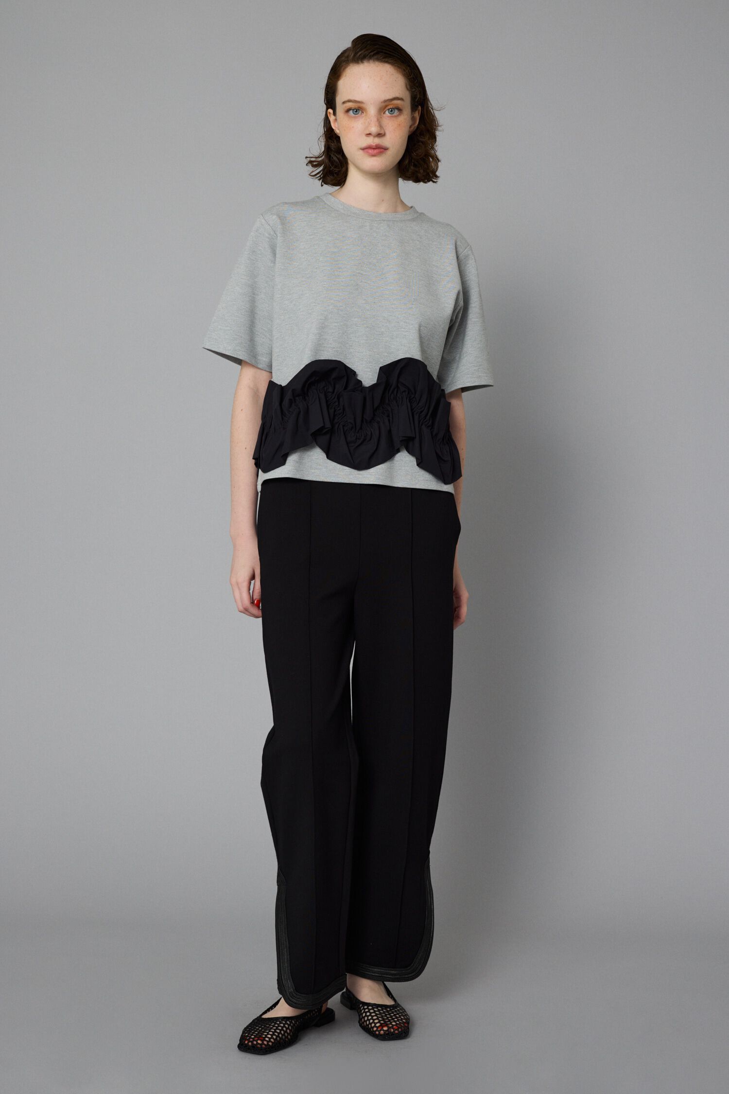 HeRIN.CYE「Ponte side slit pants」|その他|BLK