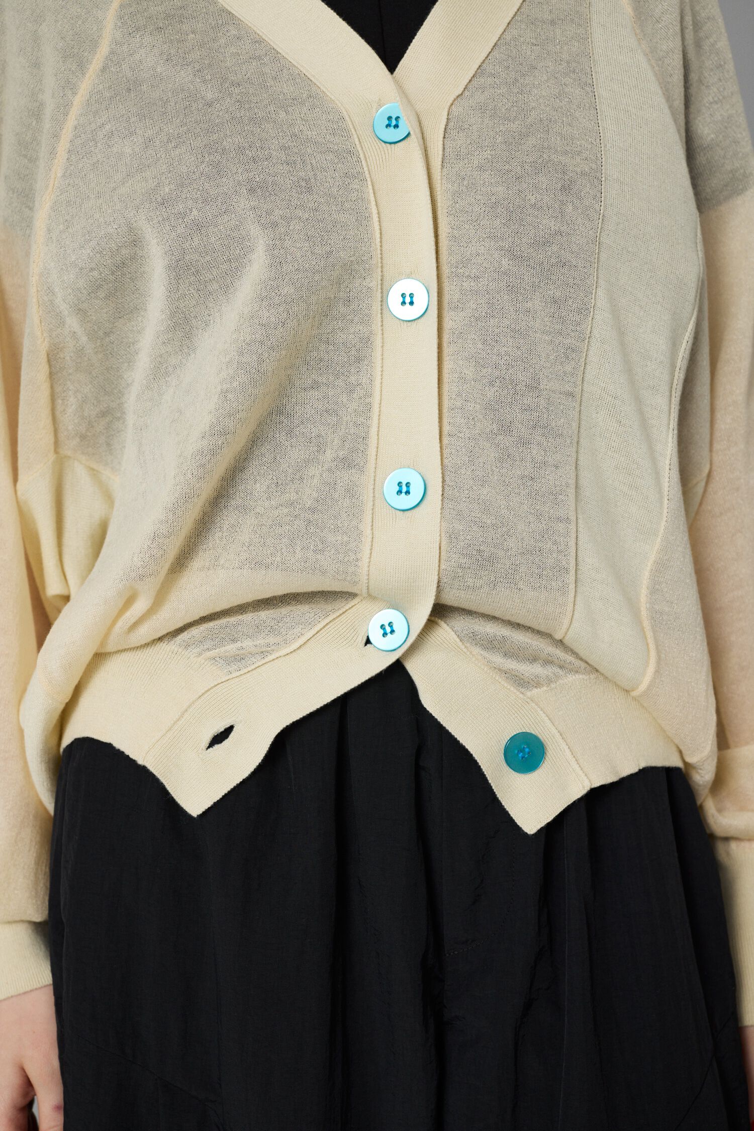 HeRIN.CYE「Color block sheer cardigan」|カーディガン|