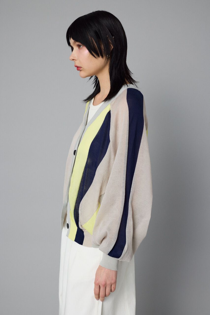 HeRIN.CYE「Color block sheer cardigan」|カーディガン|