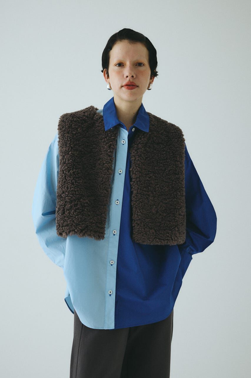 HeRIN.CYE「Fur like vest」|ダウンベスト・ベスト|GRY