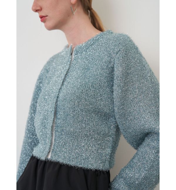 ELENDEEK「SHINY LAME CD」|カーディガン|アイスブルー
