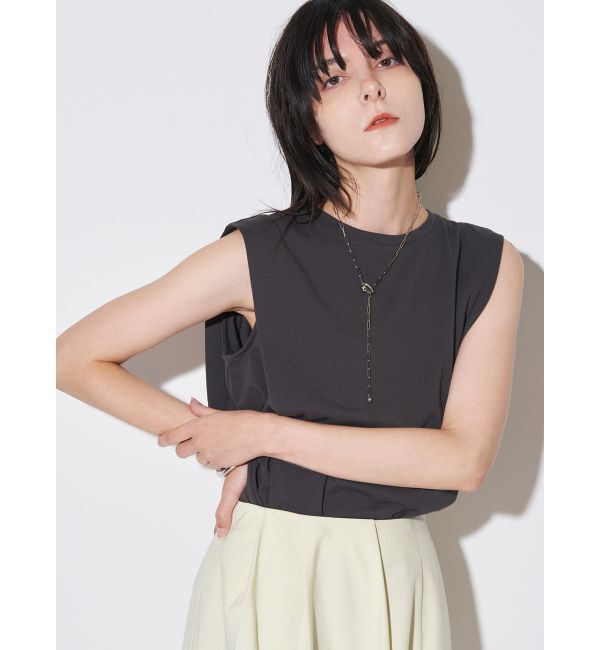 ELENDEEK「TECH MATERIAL TUCKED CS」|Tシャツ・カットソー|チャコールグレー