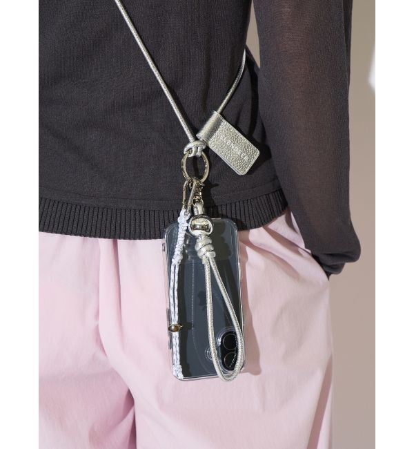 ELENDEEK「MULTI SMARTPHONE LEATHER SHOULDER」|モバイルケース|シルバー