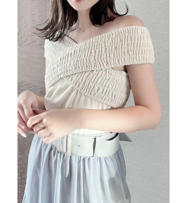 RESEXXY「オフショルデザイントップス」|Tシャツ・カットソー|オフホワイト