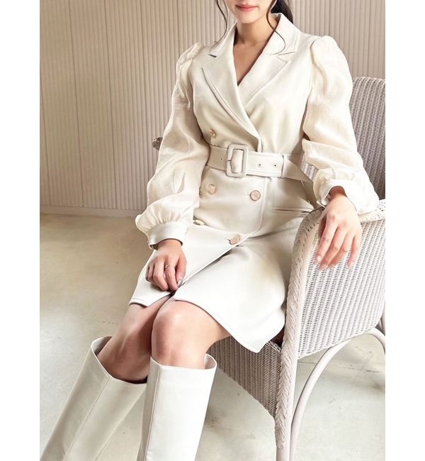 RESEXXY「スリーブシアージャケットワンピース」|ワンピース|アイボリー