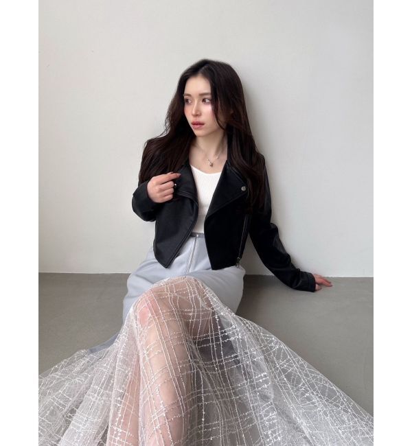 RESEXXY「スパンコールチュールZIPフレアスカート」|スカート|