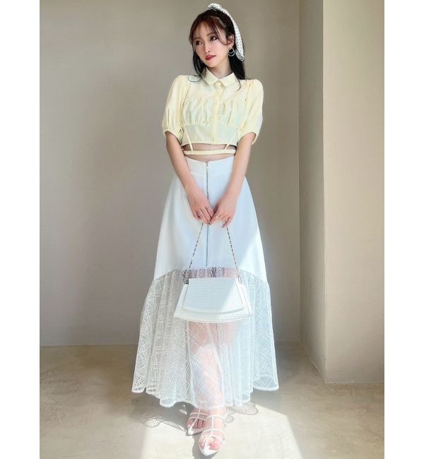 RESEXXY「スパンコールチュールZIPフレアスカート」|スカート|