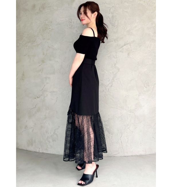 RESEXXY「スパンコールチュールZIPフレアスカート」|スカート|