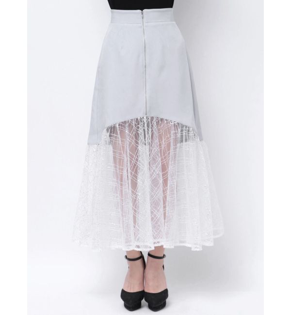 RESEXXY「スパンコールチュールZIPフレアスカート」|スカート|