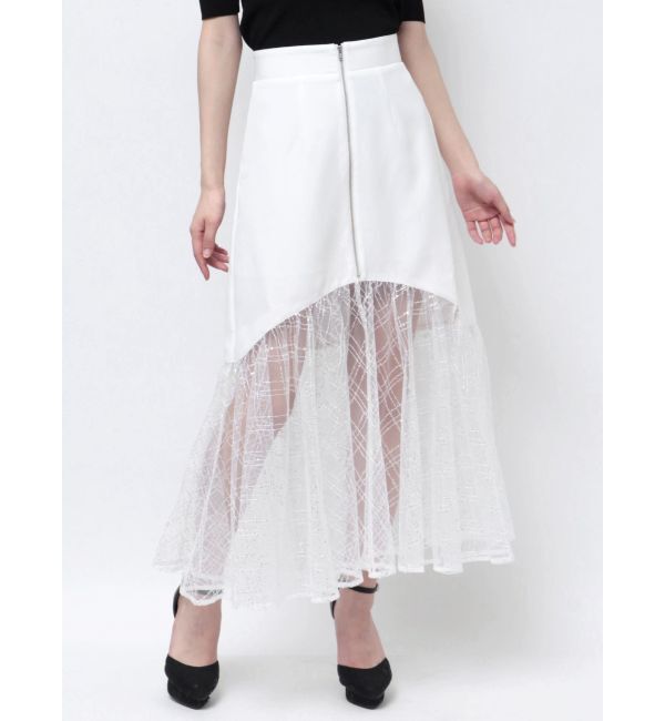 RESEXXY「スパンコールチュールZIPフレアスカート」|スカート|