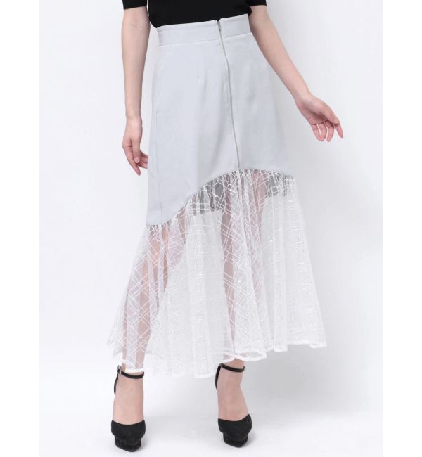 RESEXXY「スパンコールチュールZIPフレアスカート」|スカート|