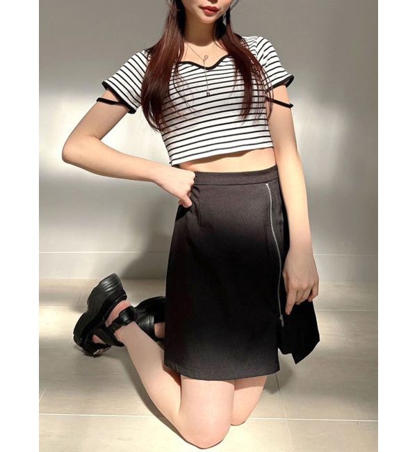 RESEXXY「ハイウエスト台形ミニスカート」|スカート|ブラック