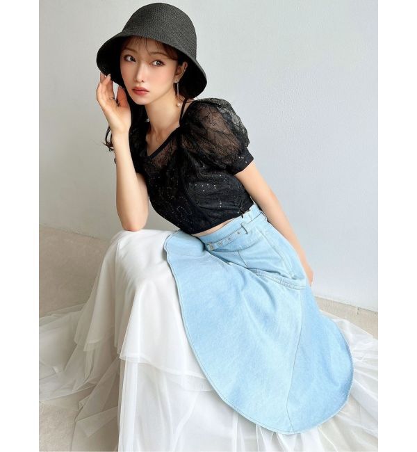 RESEXXY「スパンコールレースブラウス」|シャツ・ブラウス|