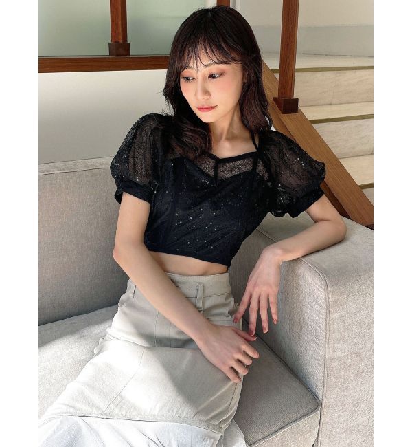 RESEXXY「スパンコールレースブラウス」|シャツ・ブラウス|