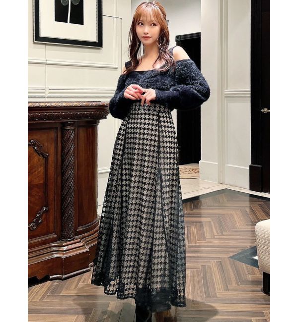 RESEXXY「ハウンドトゥースシアーフレアスカート」|スカート|