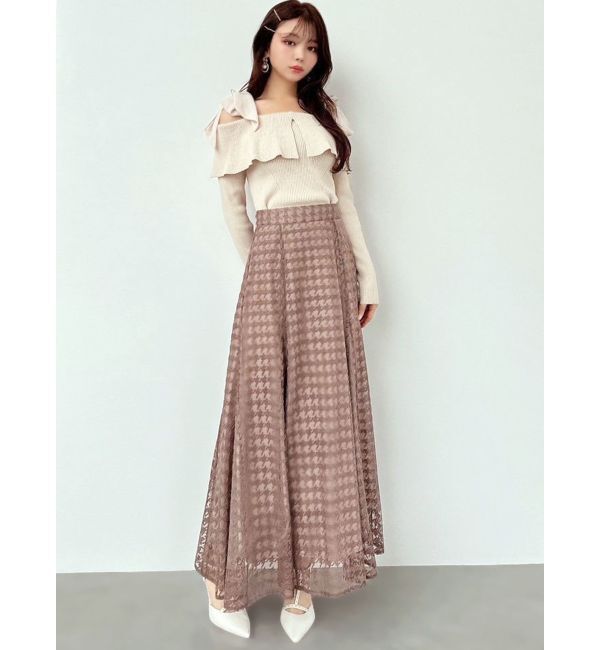 RESEXXY「ハウンドトゥースシアーフレアスカート」|スカート|