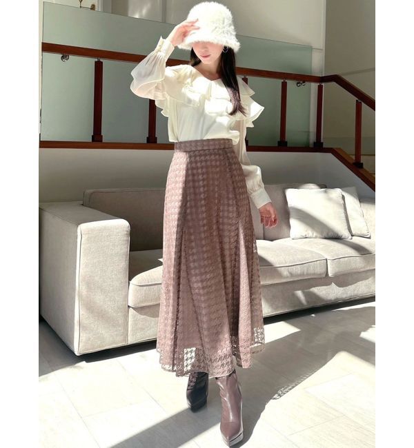 RESEXXY「ハウンドトゥースシアーフレアスカート」|スカート|