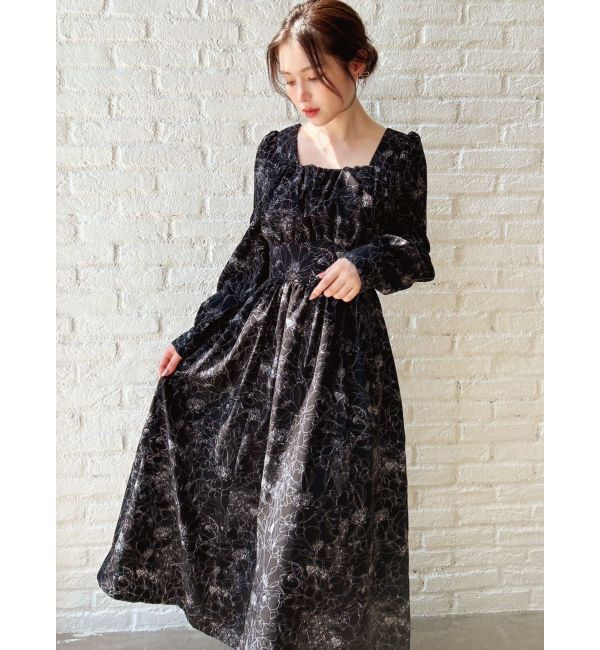 RESEXXY「フロントギャザーフレアロングワンピース」|ワンピース|