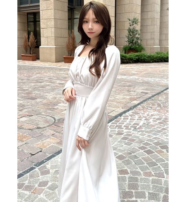 RESEXXY「フロントギャザーフレアロングワンピース」|ワンピース|