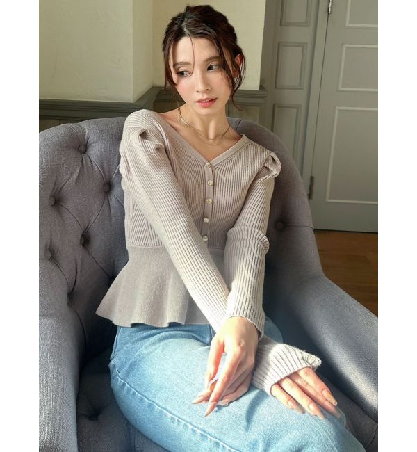 RESEXXY「バックリボンペプラムニットトップス」|ニット・セーター|