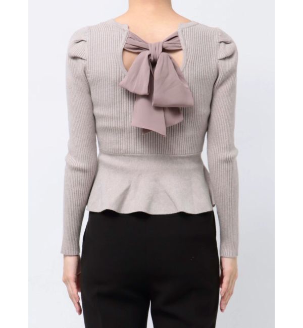 RESEXXY「バックリボンペプラムニットトップス」|ニット・セーター|