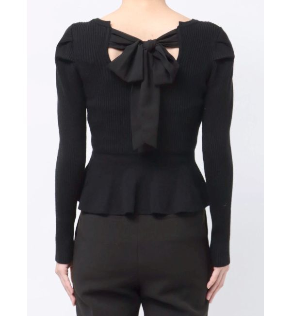 RESEXXY「バックリボンペプラムニットトップス」|ニット・セーター|