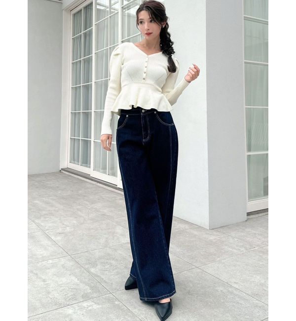 RESEXXY「バックリボンペプラムニットトップス」|ニット・セーター|