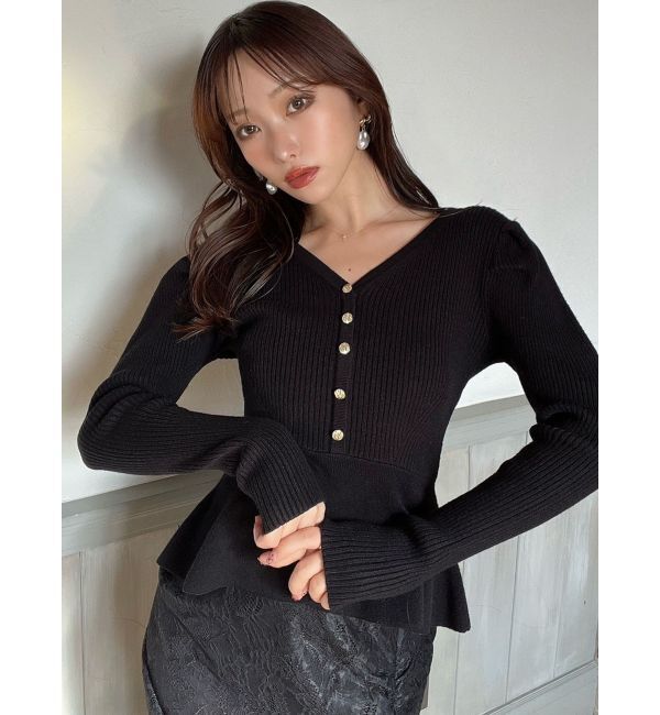 RESEXXY「バックリボンペプラムニットトップス」|ニット・セーター|