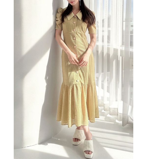 RESEXXY「ラッセルマーメイドワンピース【ピンク・オレンジWEB限定カラー】」|ワンピース|イエロー