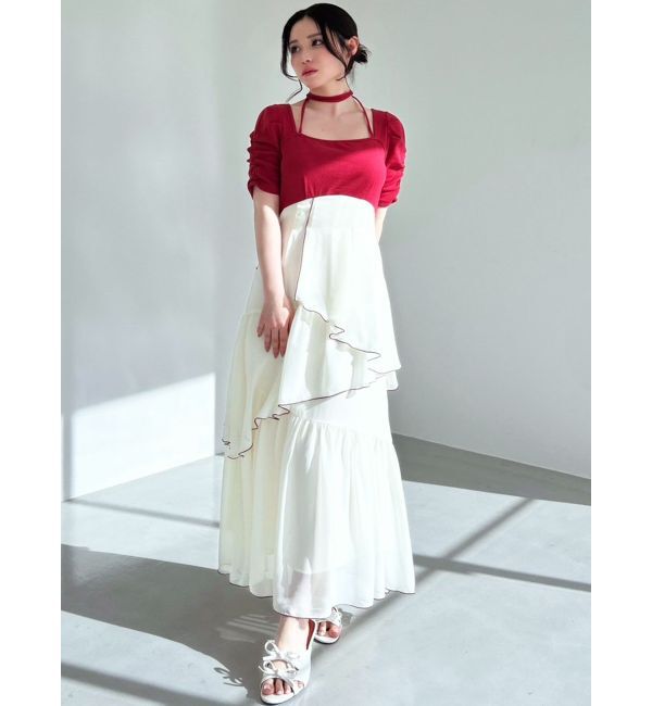 RESEXXY「バイカラーメローフレアワンピース」|ワンピース|