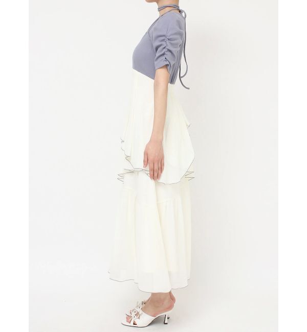 RESEXXY「バイカラーメローフレアワンピース」|ワンピース|