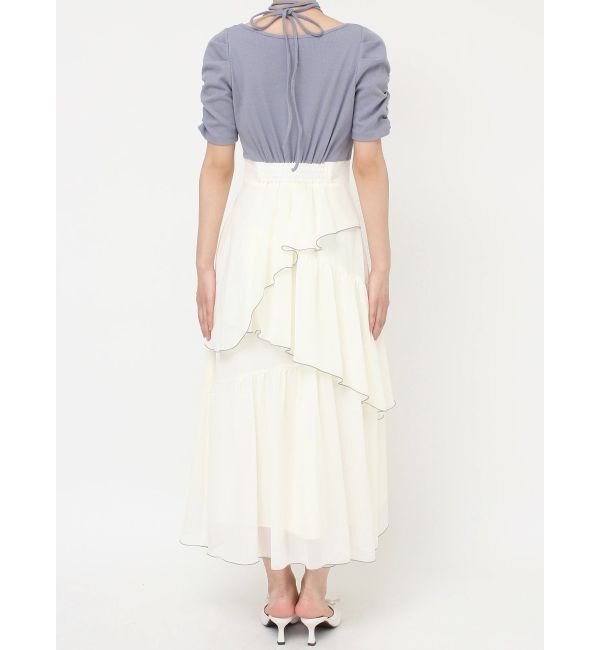 RESEXXY「バイカラーメローフレアワンピース」|ワンピース|