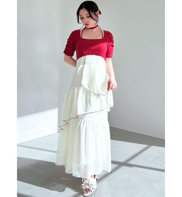 RESEXXY「バイカラーメローフレアワンピース」|ワンピース|