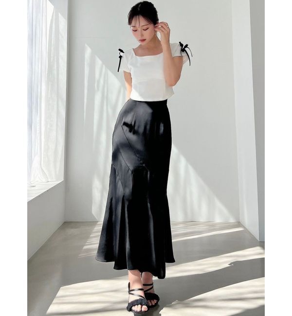 RESEXXY「スクエアカットショルダーリボントップス」|Tシャツ・カットソー|