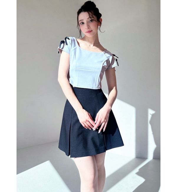 RESEXXY「スクエアカットショルダーリボントップス」|Tシャツ・カットソー|