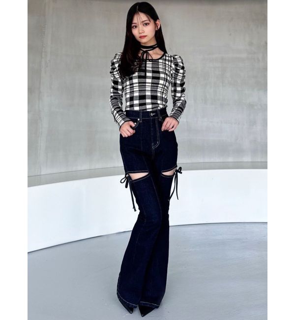 RESEXXY「【追加生産分】カットアウトリボンデニムパンツ」|デニム|