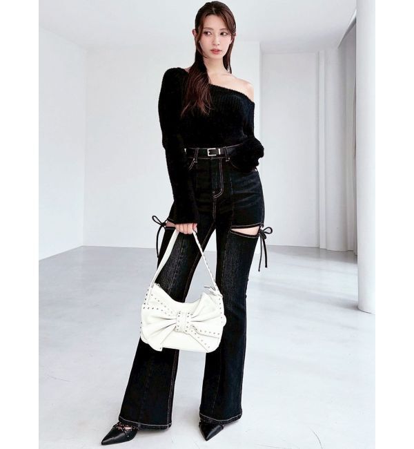 RESEXXY「【追加生産分】カットアウトリボンデニムパンツ」|デニム|