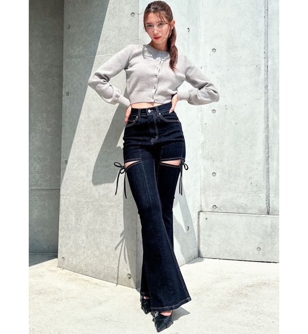 RESEXXY「【追加生産分】カットアウトリボンデニムパンツ」|デニム|