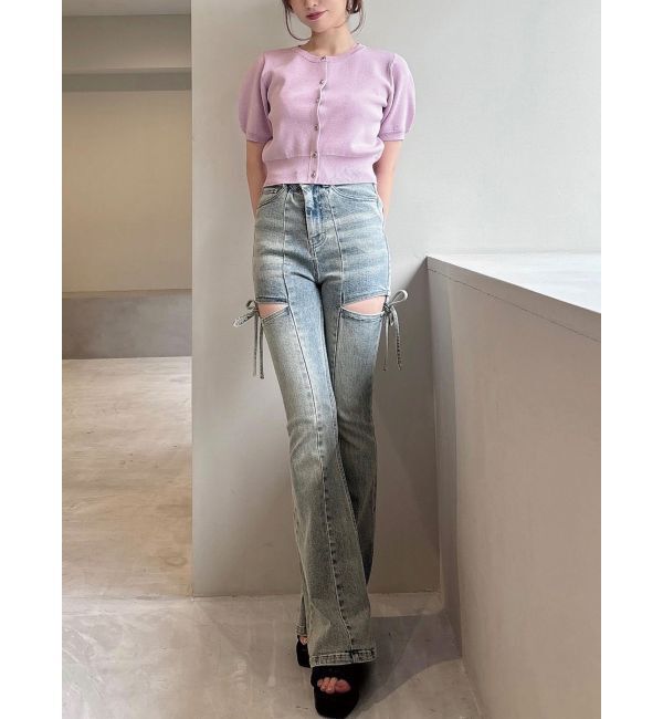 RESEXXY「【追加生産分】カットアウトリボンデニムパンツ」|デニム|