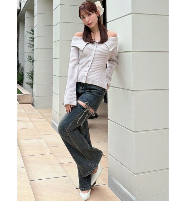 RESEXXY「【追加生産分】カットアウトリボンデニムパンツ」|デニム|