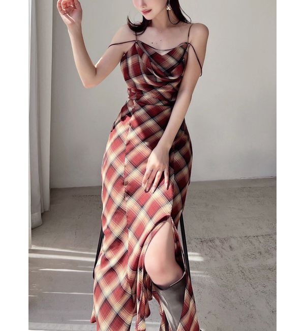 RESEXXY「ドレープストリングキャミワンピース」|ワンピース|レッド