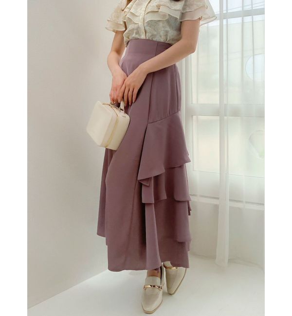 dazzlin「サイドティアードフレアスカート」|スカート|ピンク