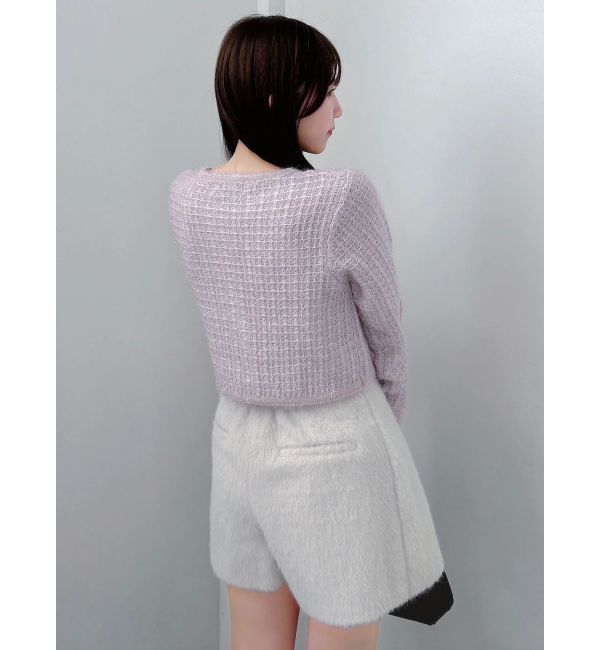 dazzlin「ツイードライクショートニットジャケット」|カーディガン|