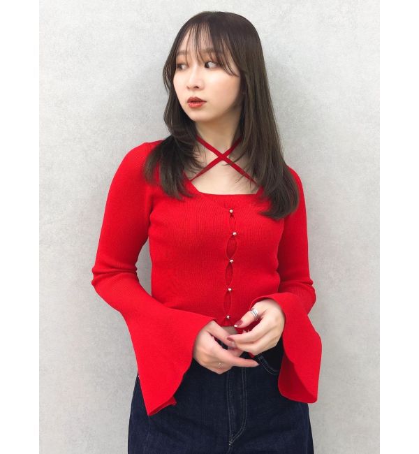 dazzlin「【20周年記念復刻！】カーデタイトトップス」|ニット・セーター|レッド