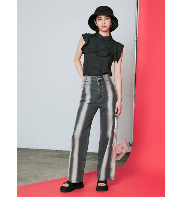 EMODA「ストライプカラールーズジーンズ」|デニム|